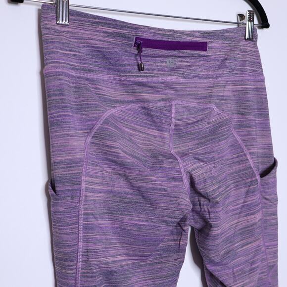 LULULEMON Speed Tight IV Space Dye Camo Violet Black Grape Active Women's 8 - Picture 7 of 9